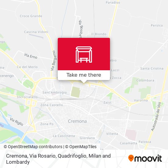 Cremona, Via Rosario, Quadrifoglio map