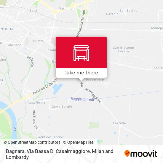 Bagnara, Via Bassa Di Casalmaggiore map