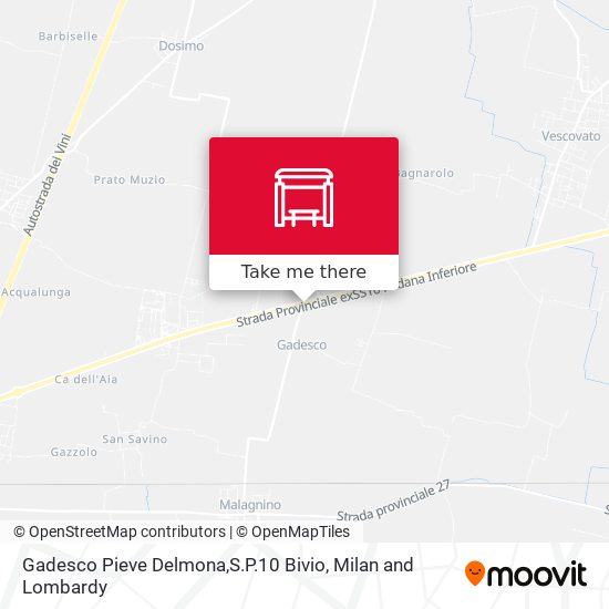 Gadesco Pieve Delmona,S.P.10 Bivio map
