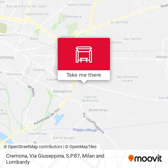 Cremona, Via Giuseppina, S.P.87 map