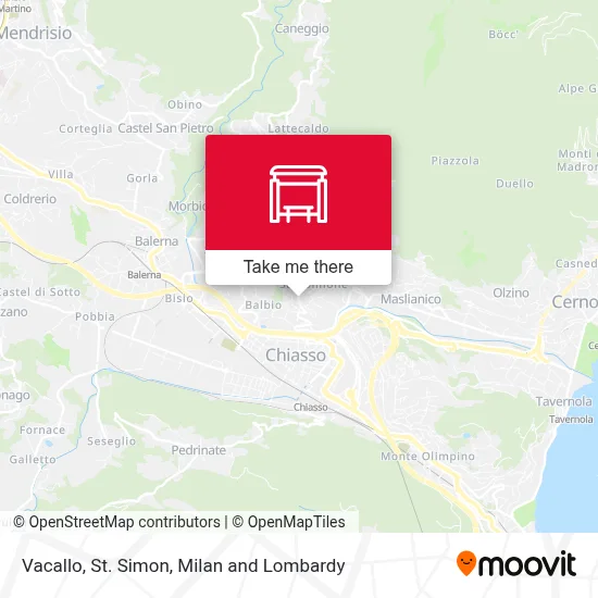 Vacallo, St. Simon map