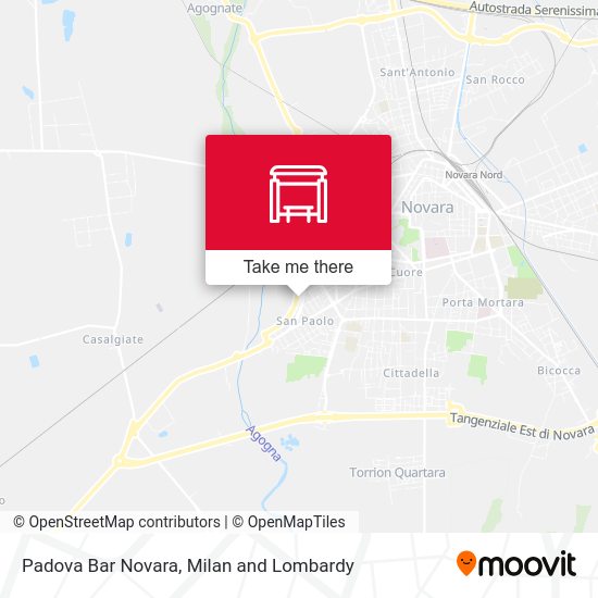 Padova Bar Novara map
