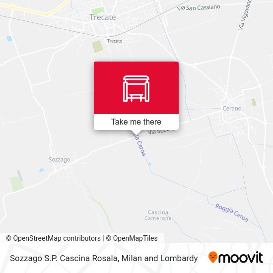 Sozzago S.P. Cascina Rosala map
