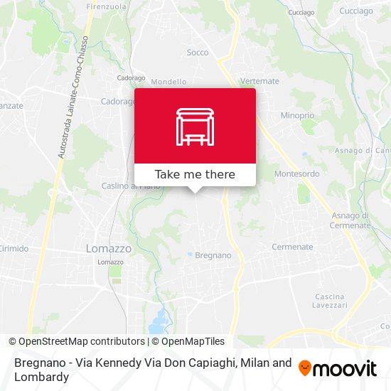 Bregnano - Via Kennedy Via Don Capiaghi map