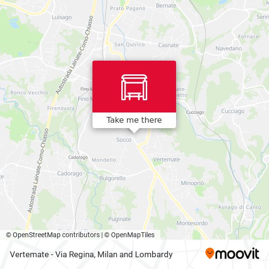 Vertemate - Via Regina map
