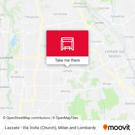 Lazzate - Via Volta (Church) map