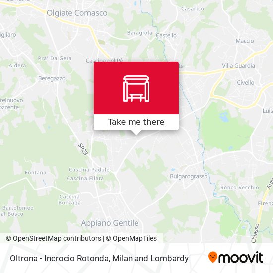 Oltrona - Incrocio Rotonda map