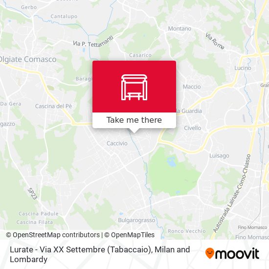 Lurate - Via XX Settembre (Tabaccaio) map