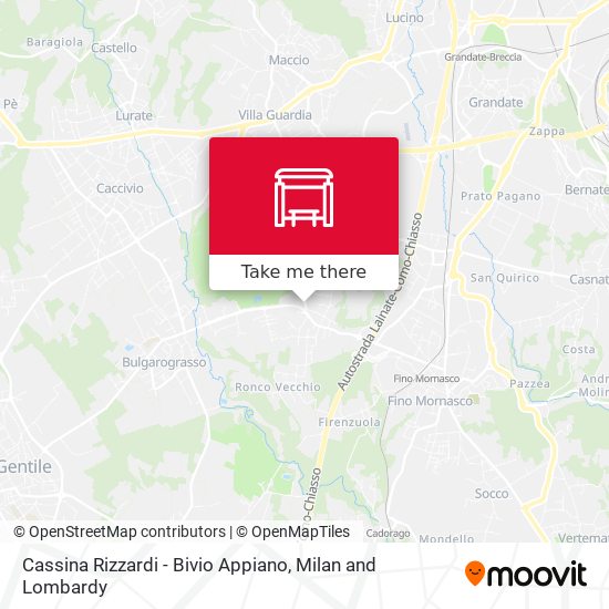Cassina Rizzardi - Bivio Appiano map