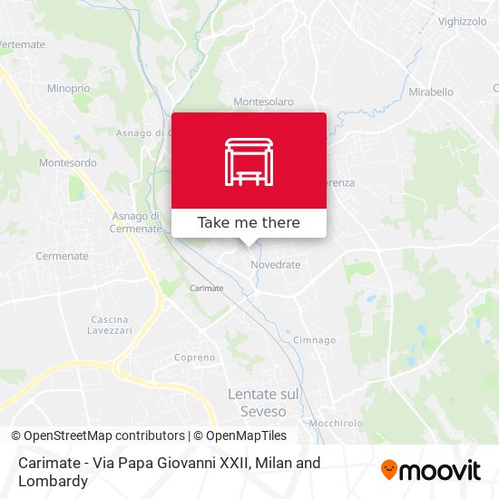 Carimate - Via Papa Giovanni XXII map