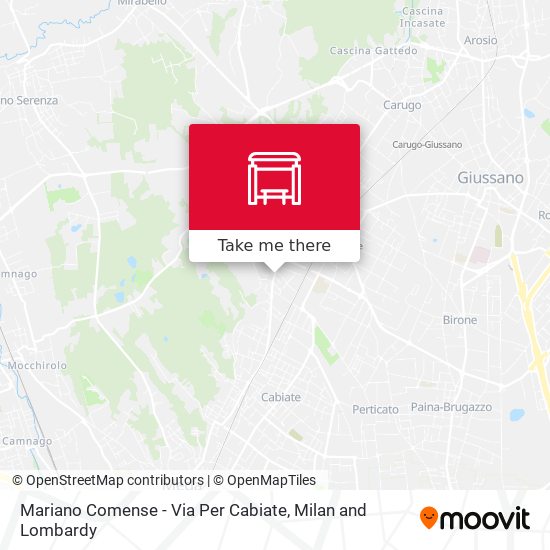 Mariano Comense - Via Per Cabiate map
