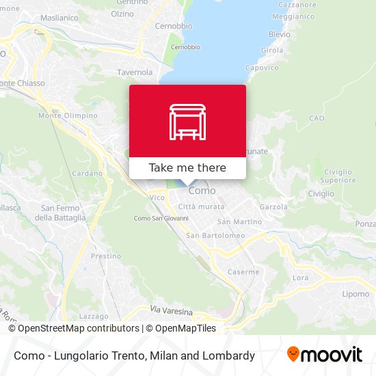 Como - Lungolario Trento map