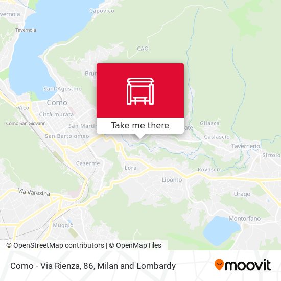 Como - Via Rienza, 86 map
