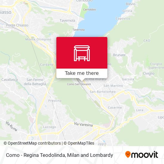 Como - Regina Teodolinda map