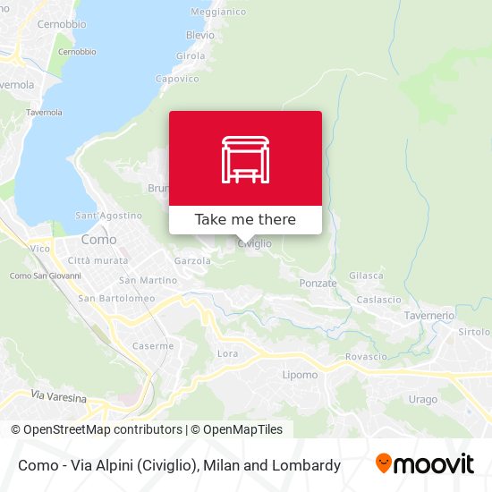 Como - Via Alpini (Civiglio) map