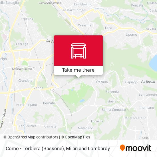 Como - Torbiera (Bassone) map
