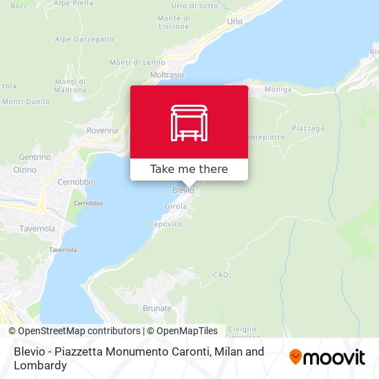 Blevio - Piazzetta Monumento Caronti map