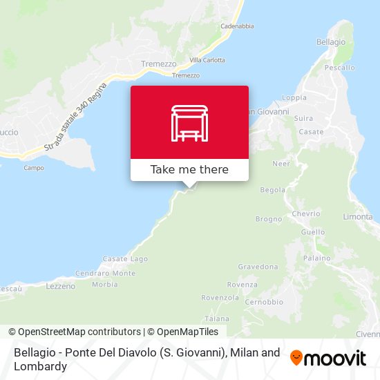 Bellagio - Ponte Del Diavolo (S. Giovanni) map