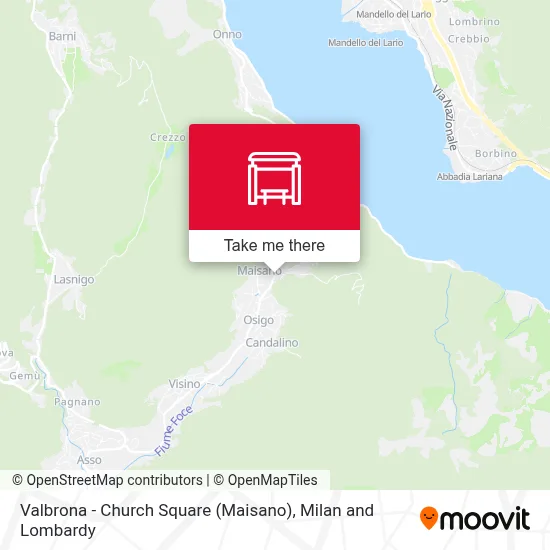 Valbrona - Church Square (Maisano) map