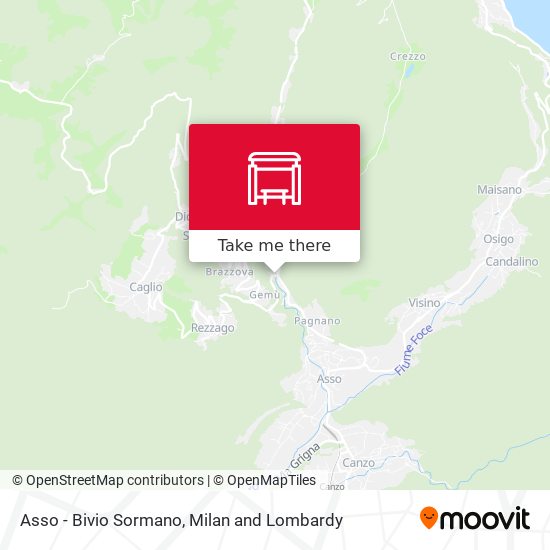 Asso - Bivio Sormano map