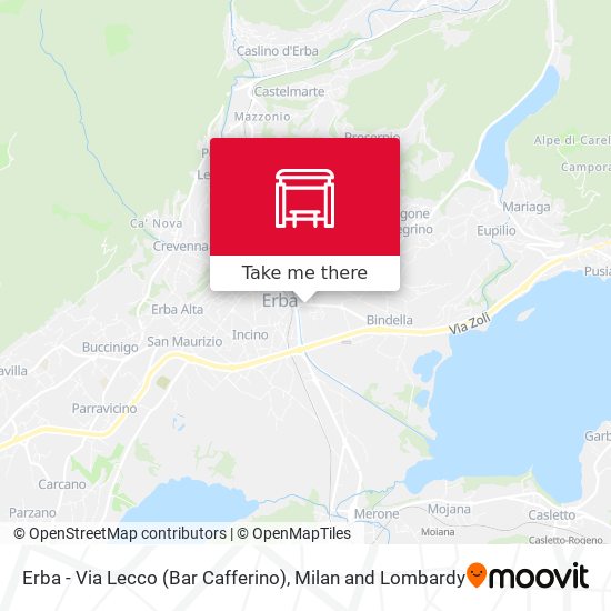 Erba - Via Lecco (Bar Cafferino) map