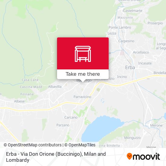 Erba - Via Don Orione (Buccinigo) map