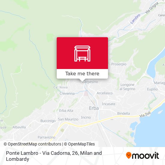 Ponte Lambro - Via Cadorna, 26 map