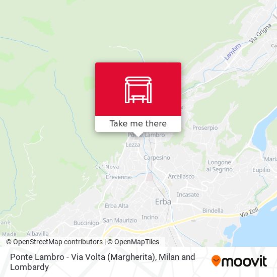 Ponte Lambro - Via Volta (Margherita) map