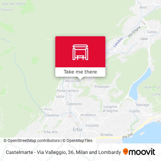 Castelmarte - Via Valleggio, 36 map