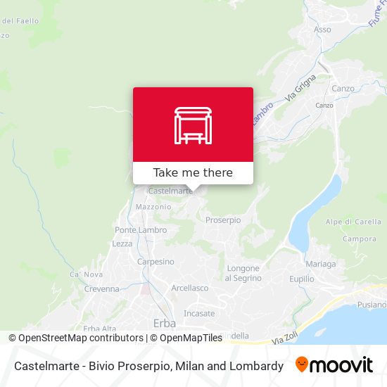 Castelmarte - Bivio Proserpio map