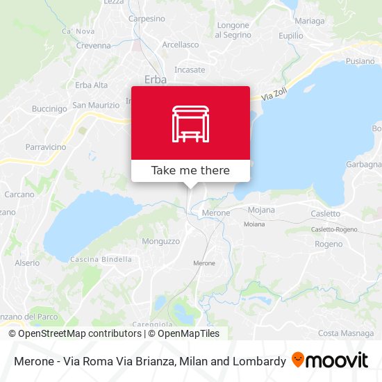 Merone - Via Roma Via Brianza map