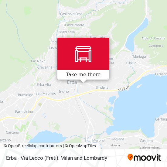 Erba - Via Lecco (Freti) map