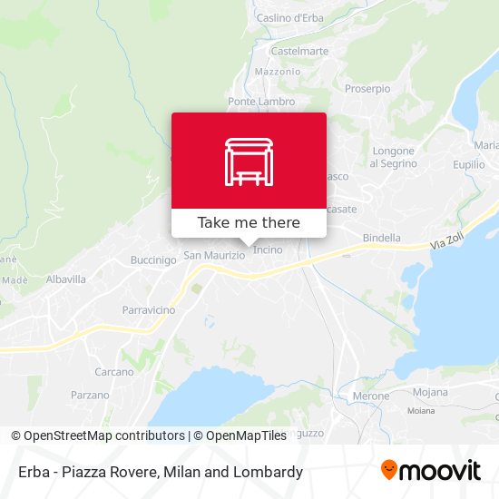 Erba - Piazza Rovere map