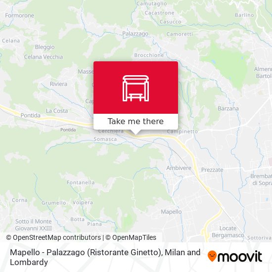 Mapello - Palazzago (Ristorante Ginetto) map