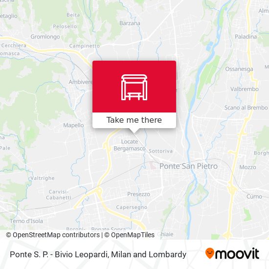 Ponte S. P. - Bivio Leopardi map