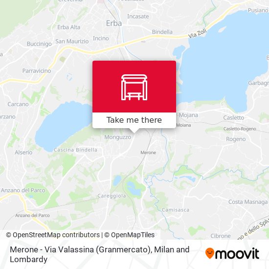 Merone - Via Valassina (Granmercato) map