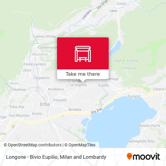 Longone - Bivio Eupilio map