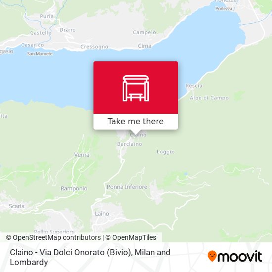 Claino - Via Dolci Onorato (Bivio) map