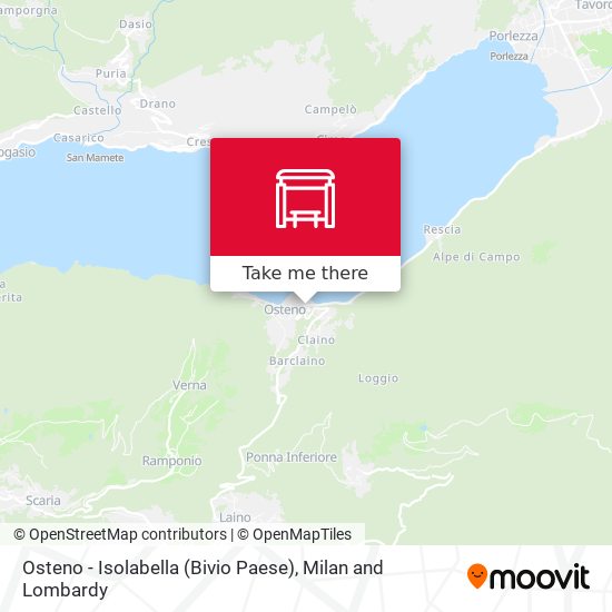 Osteno - Isolabella (Bivio Paese) map