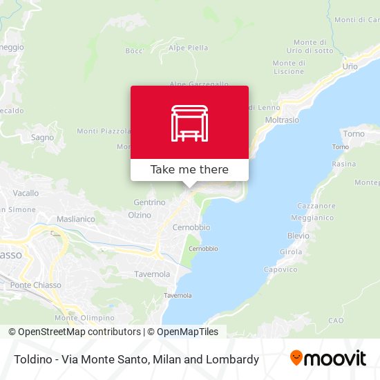 Toldino - Via Monte Santo map