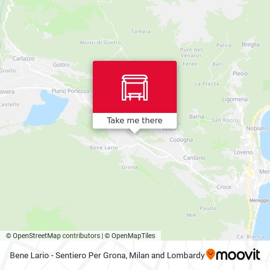 Bene Lario - Sentiero Per Grona map