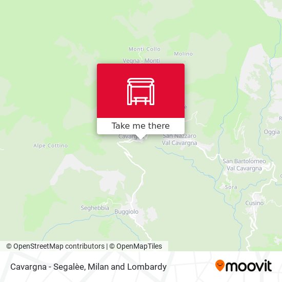 Cavargna - Segalèe map