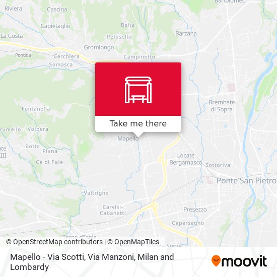 Mapello - Via Scotti, Via Manzoni map