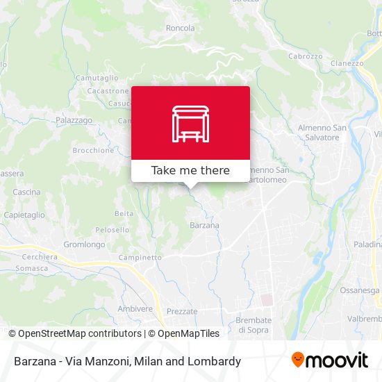 Barzana - Via Manzoni map