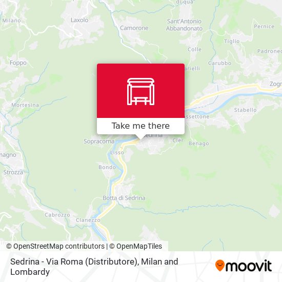 Sedrina - Via Roma (Distributore) map