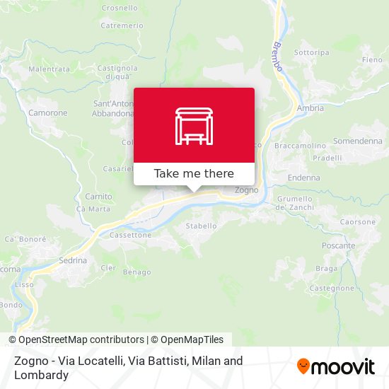 Zogno - Via Locatelli, Via Battisti map