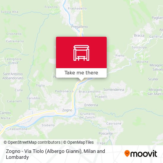 Zogno - Via Tiolo (Albergo Gianni) map