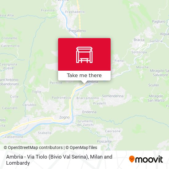 Ambria - Via Tiolo (Bivio Val Serina) map