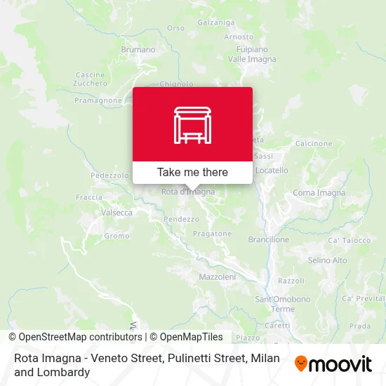 Rota Imagna - Veneto Street, Pulinetti Street map