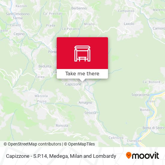 Capizzone - S.P.14, Medega map